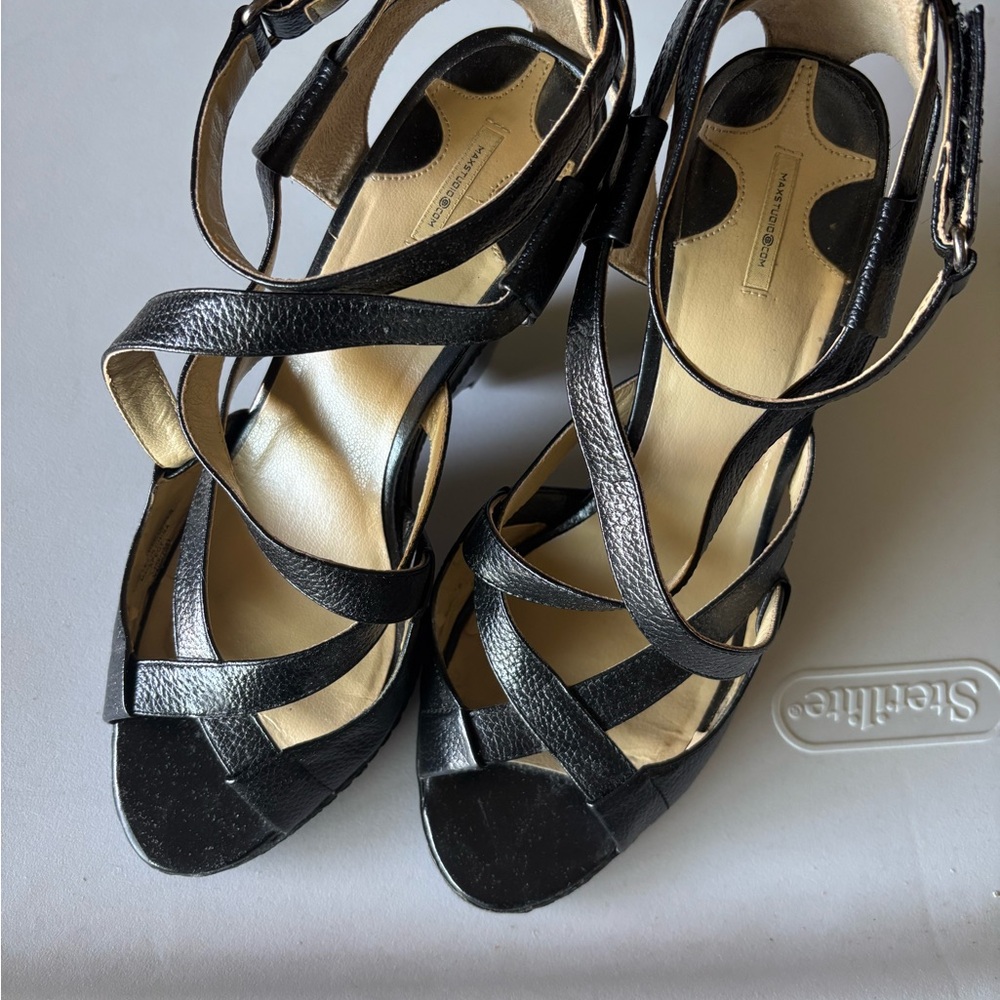 Max Studio Black Strappy Heels